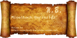 Miselbach Beriszló névjegykártya
